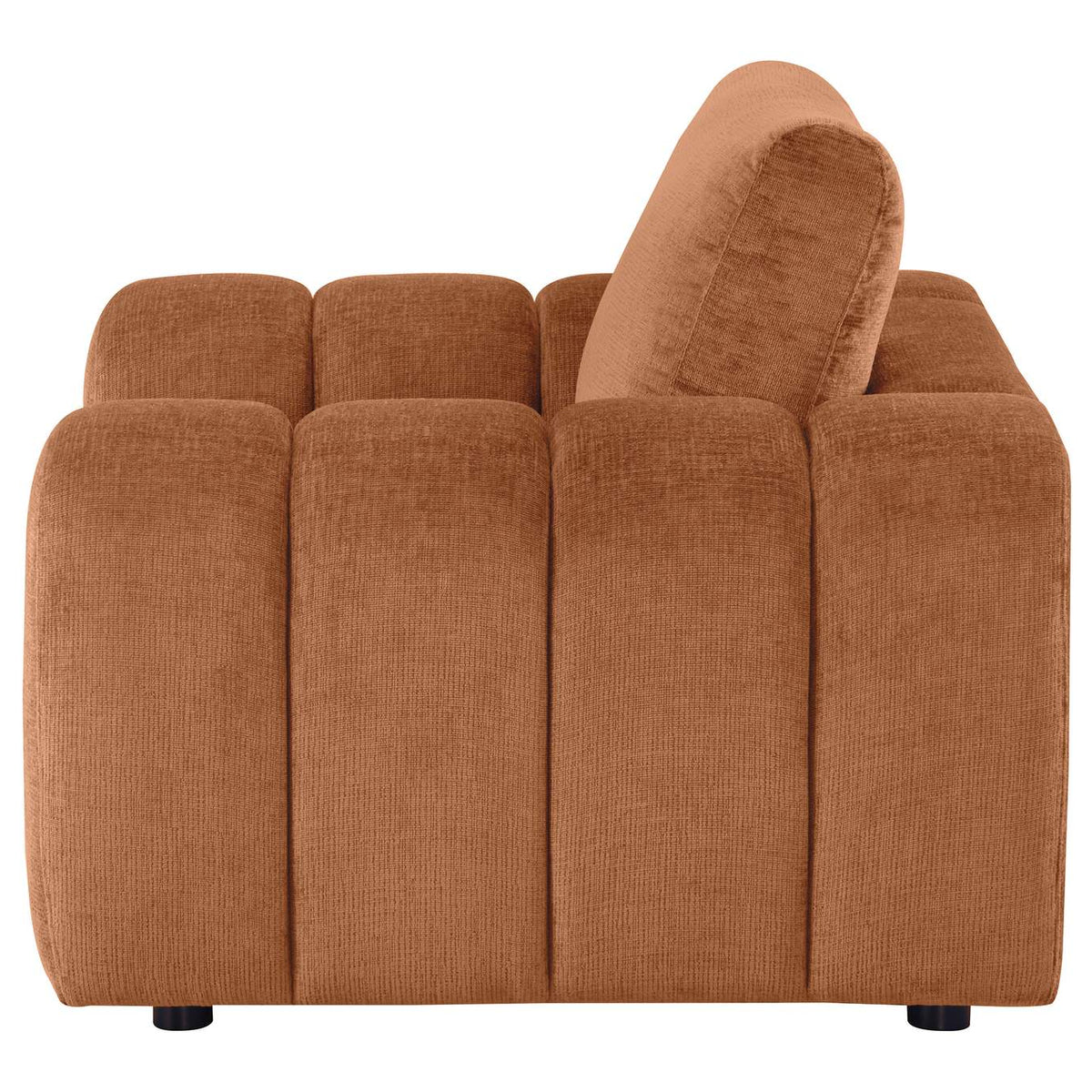 504953 Burnett Chenille Upholstered Accent Chair Burnt Orange