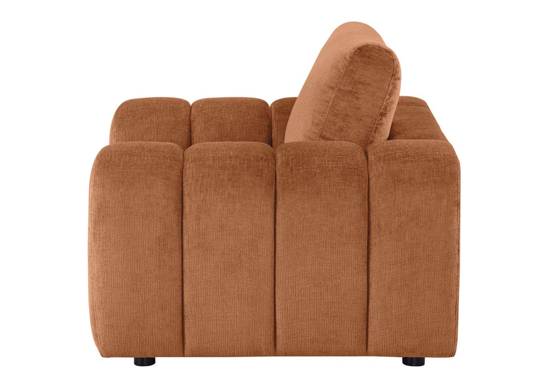 504953 Burnett Chenille Upholstered Accent Chair Burnt Orange