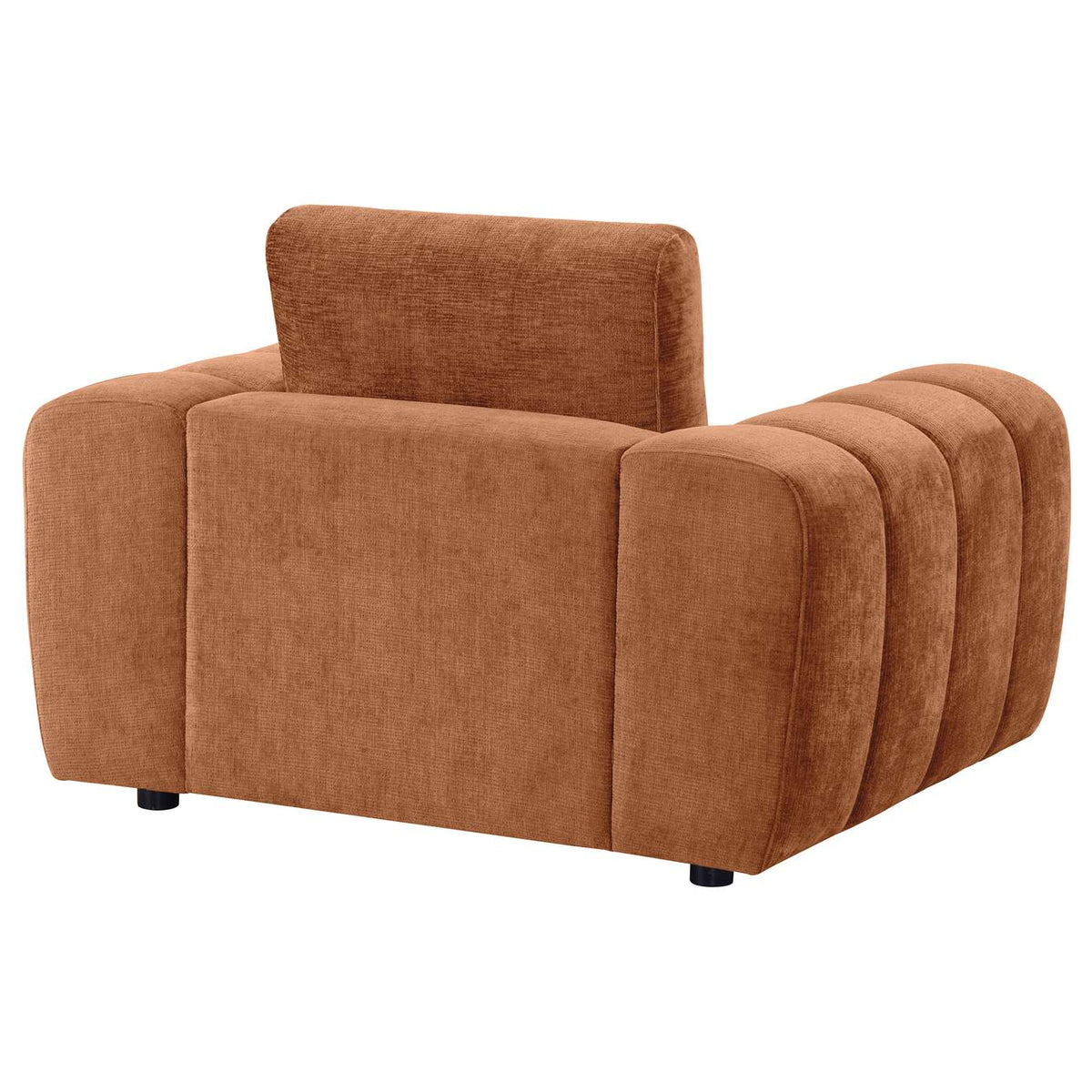 504953 Burnett Chenille Upholstered Accent Chair Burnt Orange
