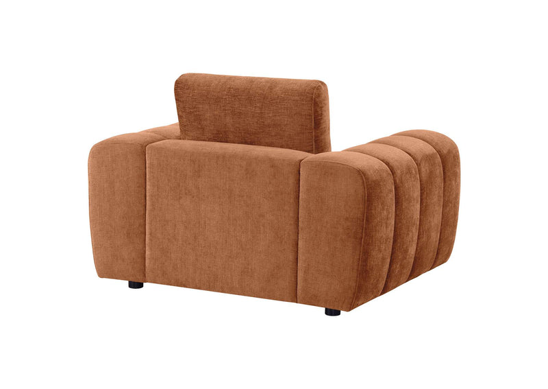 504953 Burnett Chenille Upholstered Accent Chair Burnt Orange