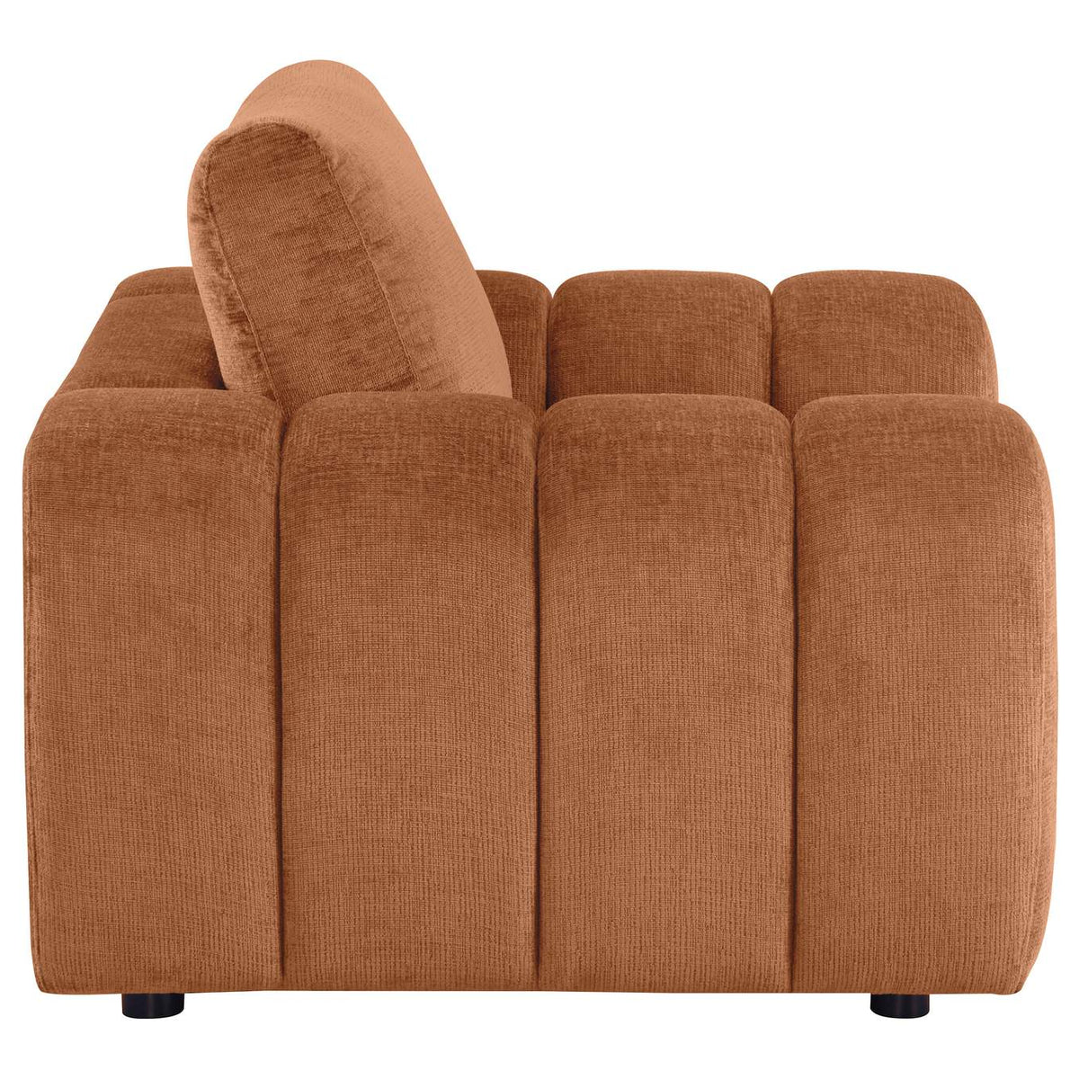 504953 Burnett Chenille Upholstered Accent Chair Burnt Orange