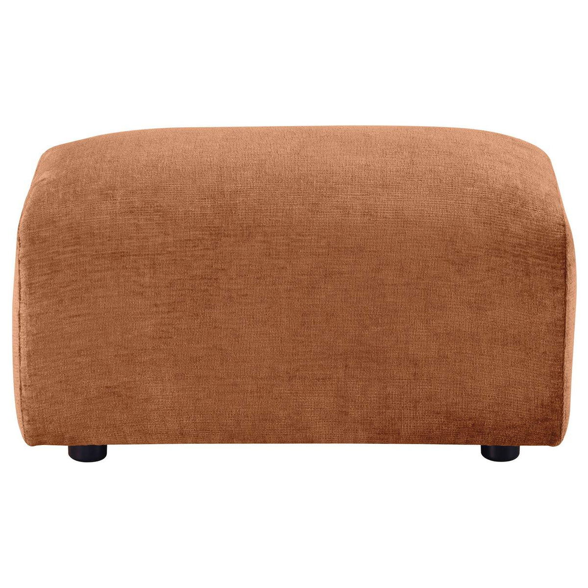 504954 Burnett Chenille Upholstered Ottoman Burnt Orange
