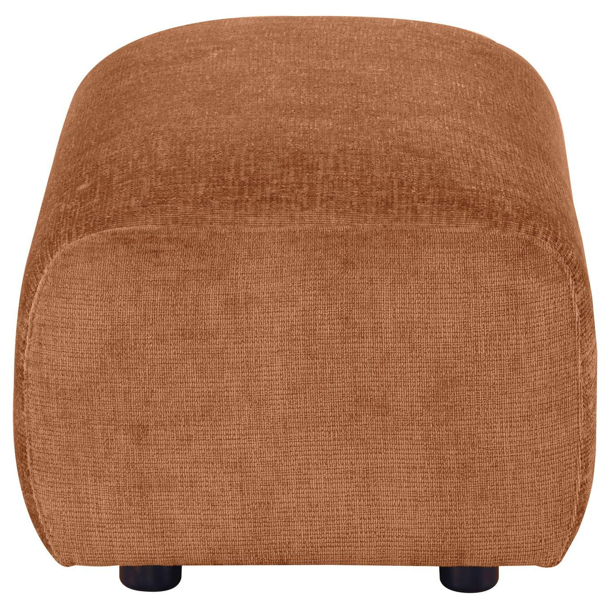 504954 Burnett Chenille Upholstered Ottoman Burnt Orange