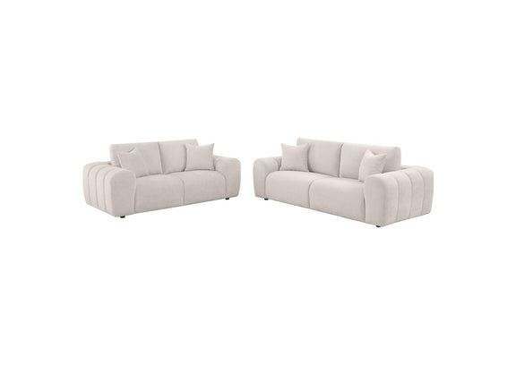 504955-S2 Burnett 2-piece Chenille Upholstered Sofa Set Ivory