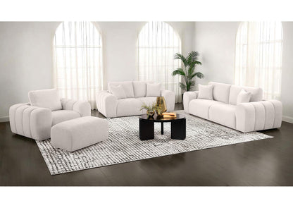 504955-S4 Burnett 4-piece Chenille Upholstered Sofa Set Ivory