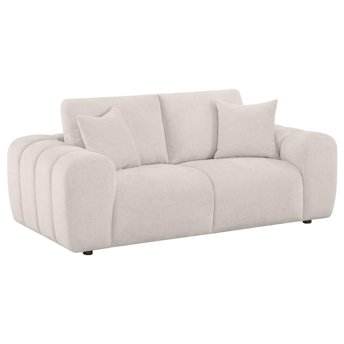 504955-S4 Burnett 4-piece Chenille Upholstered Sofa Set Ivory