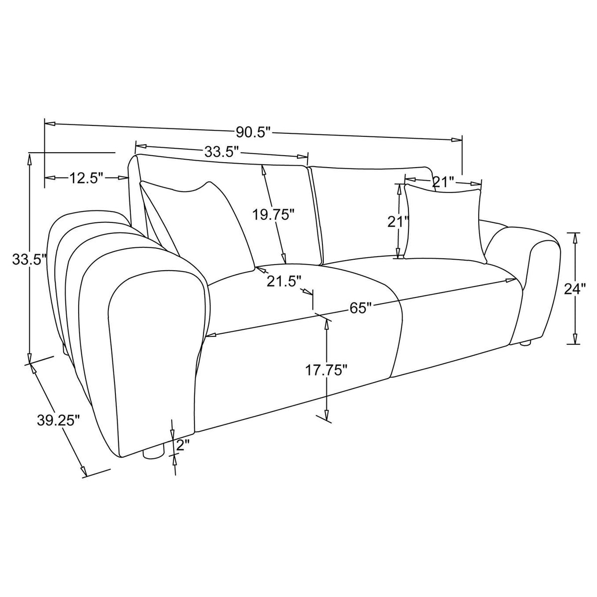504955-S4 Burnett 4-piece Chenille Upholstered Sofa Set Ivory