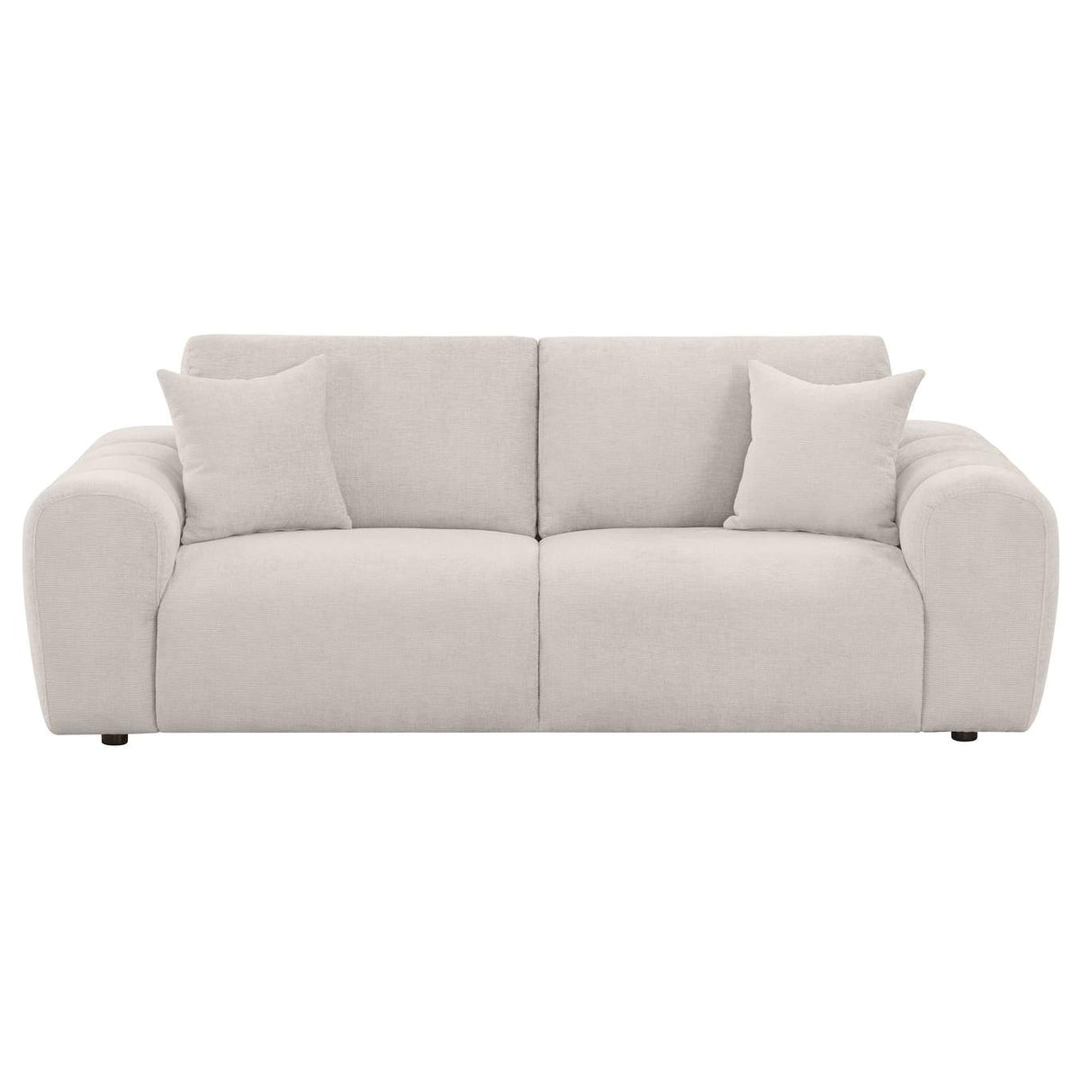 504955 Burnett Chenille Upholstered Wide Arm Sofa Ivory