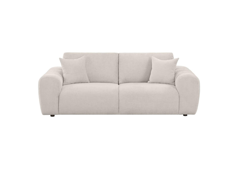 504955 Burnett Chenille Upholstered Wide Arm Sofa Ivory