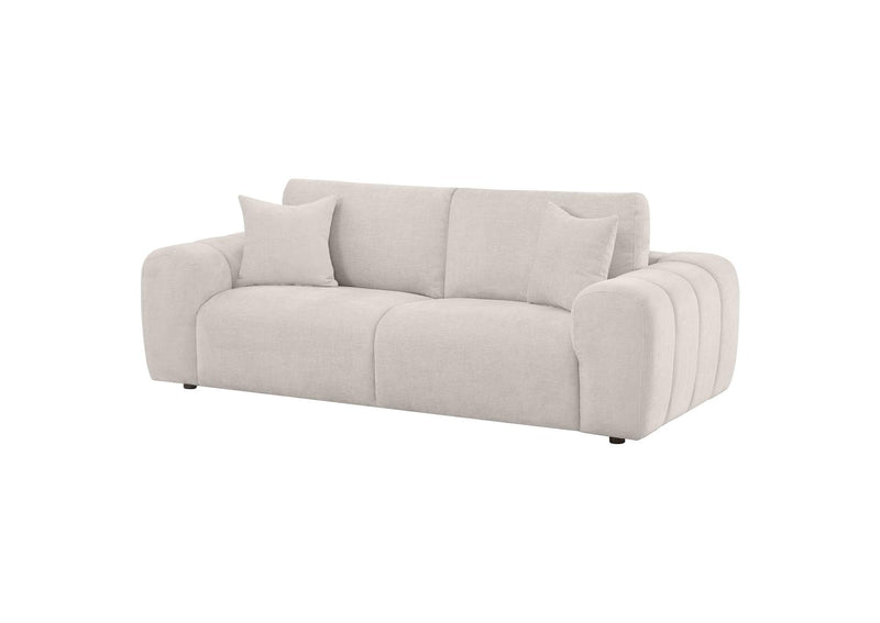 504955 Burnett Chenille Upholstered Wide Arm Sofa Ivory