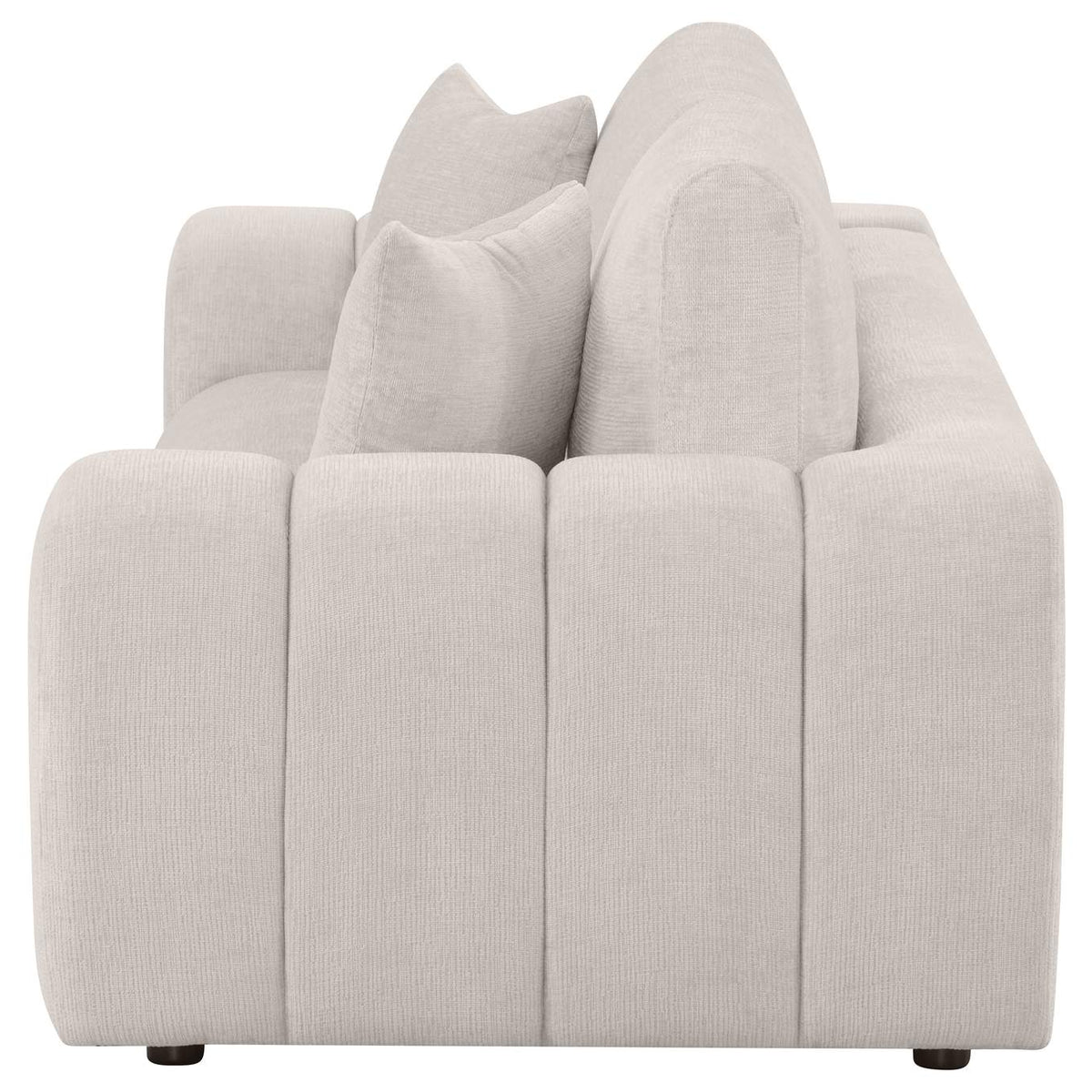 504955 Burnett Chenille Upholstered Wide Arm Sofa Ivory
