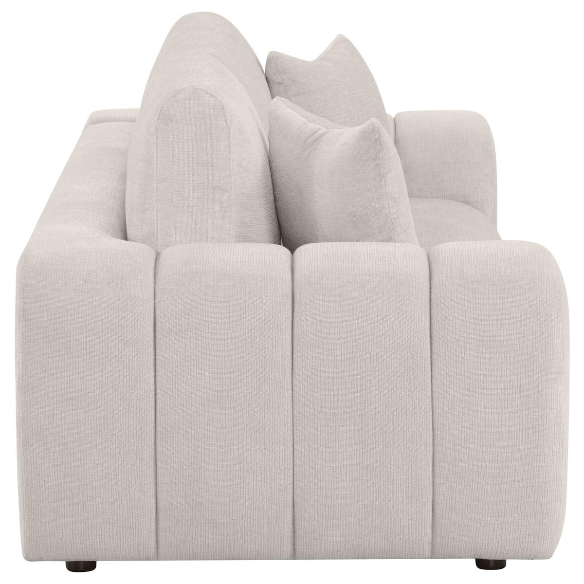 504955 Burnett Chenille Upholstered Wide Arm Sofa Ivory