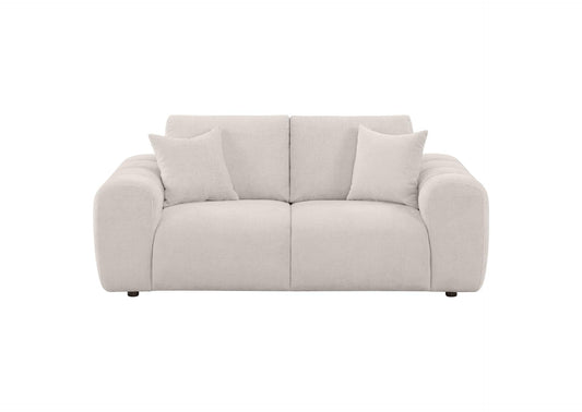 504956 Burnett Chenille Upholstered Wide Arm Loveseat Ivory