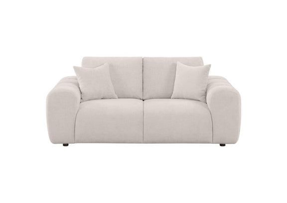 504956 Burnett Chenille Upholstered Wide Arm Loveseat Ivory