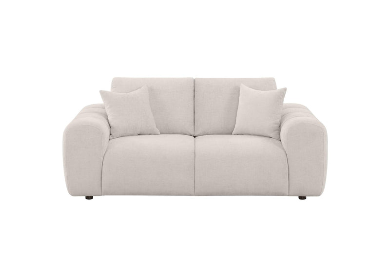 504956 Burnett Chenille Upholstered Wide Arm Loveseat Ivory