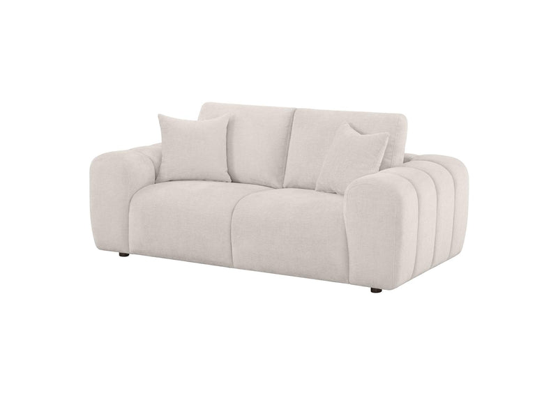 504956 Burnett Chenille Upholstered Wide Arm Loveseat Ivory