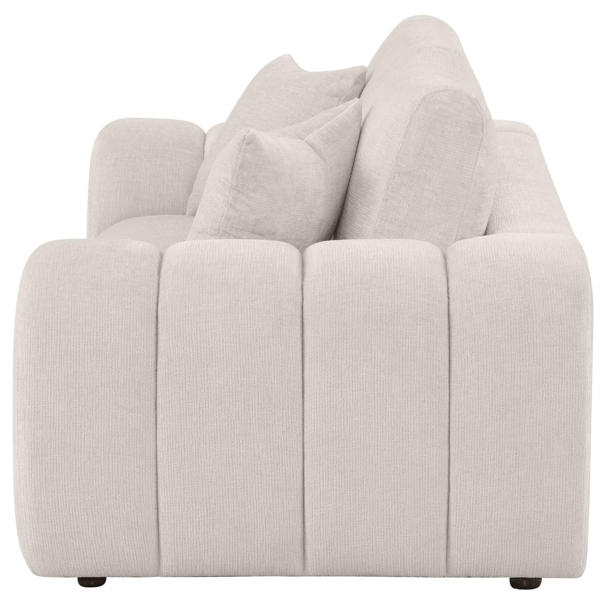 504956 Burnett Chenille Upholstered Wide Arm Loveseat Ivory