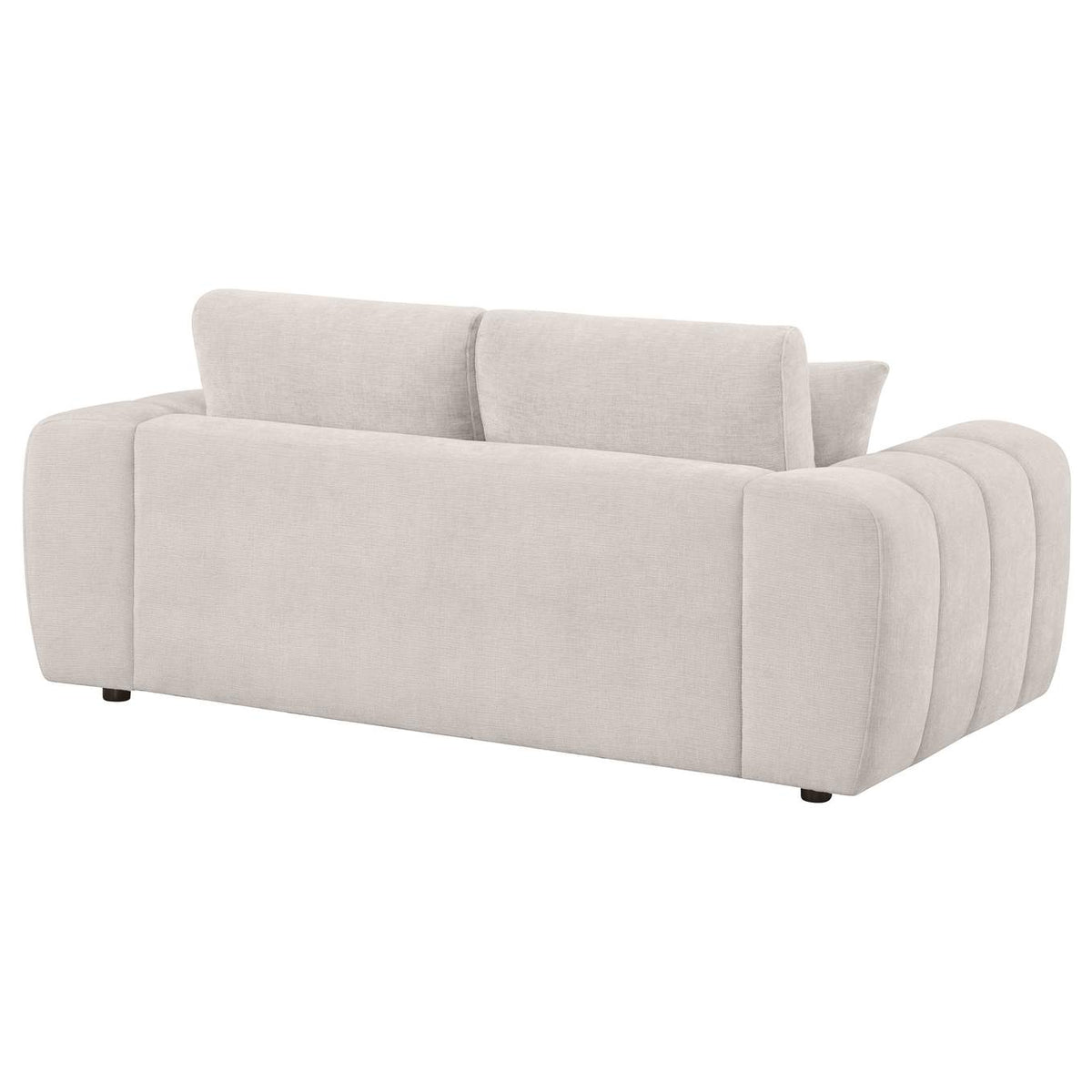 504956 Burnett Chenille Upholstered Wide Arm Loveseat Ivory