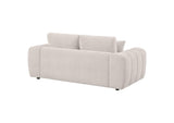 504956 Burnett Chenille Upholstered Wide Arm Loveseat Ivory