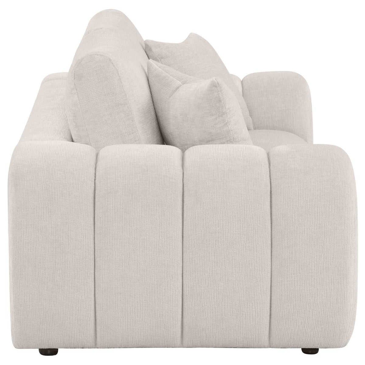 504956 Burnett Chenille Upholstered Wide Arm Loveseat Ivory