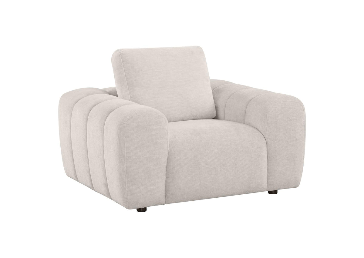 504957 Burnett Chenille Upholstered Accent Chair Ivory