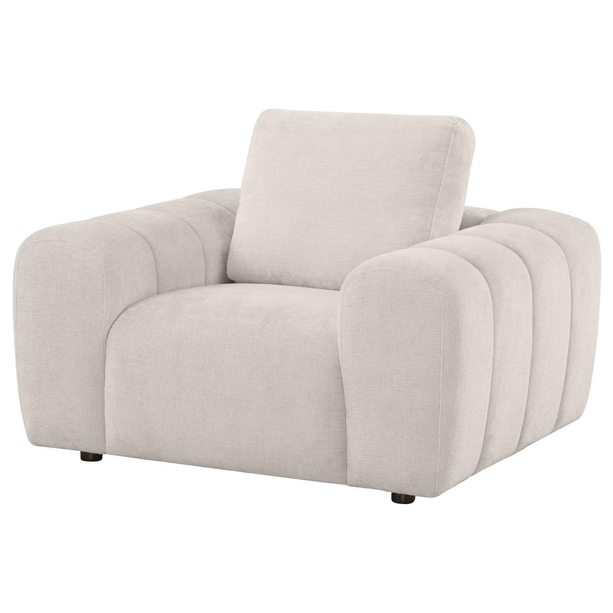 504957 Burnett Chenille Upholstered Accent Chair Ivory