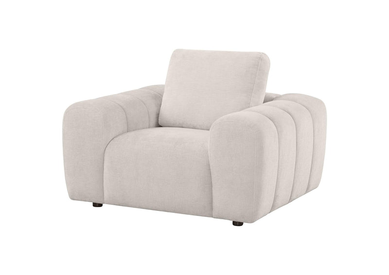 504957 Burnett Chenille Upholstered Accent Chair Ivory