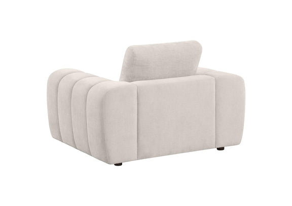 504957 Burnett Chenille Upholstered Accent Chair Ivory