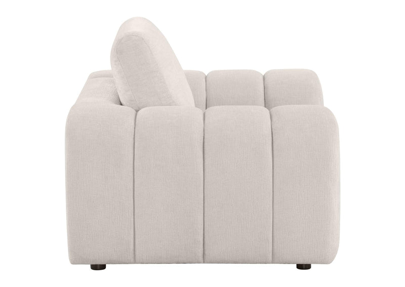 504957 Burnett Chenille Upholstered Accent Chair Ivory