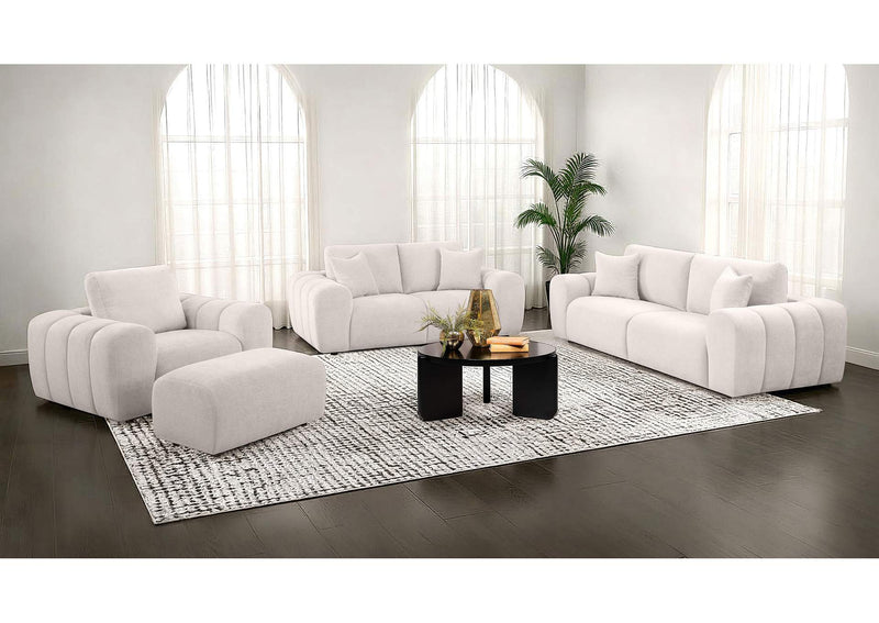 504957 Burnett Chenille Upholstered Accent Chair Ivory