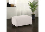 504958 Burnett Chenille Upholstered Ottoman Ivory