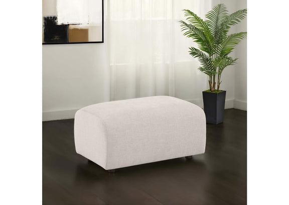 504958 Burnett Chenille Upholstered Ottoman Ivory