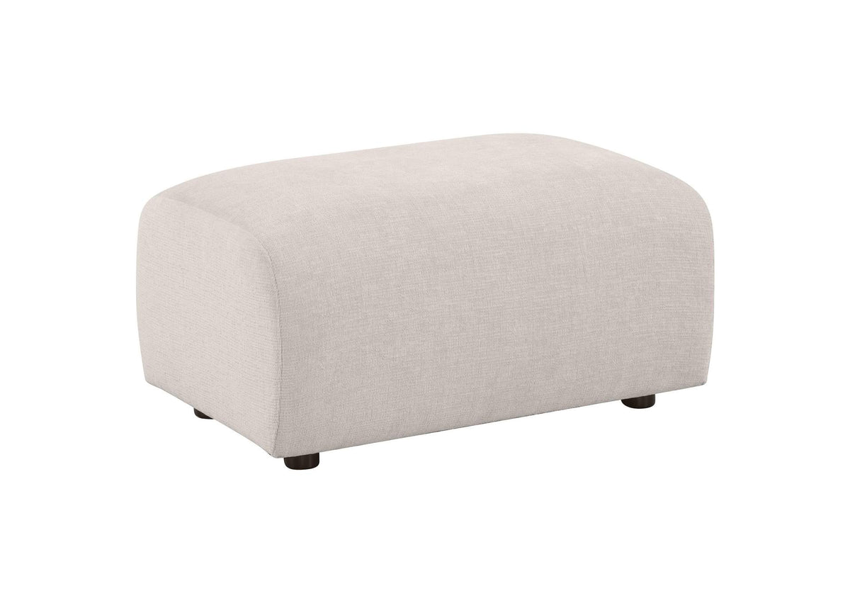 504958 Burnett Chenille Upholstered Ottoman Ivory