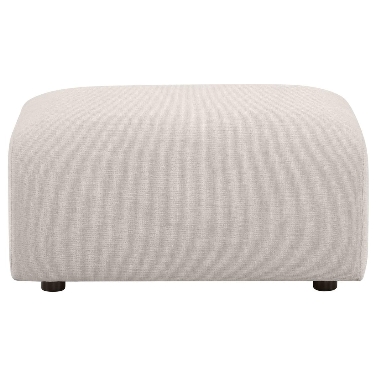 504958 Burnett Chenille Upholstered Ottoman Ivory