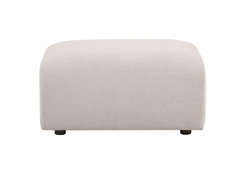504958 Burnett Chenille Upholstered Ottoman Ivory