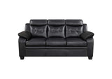 506551-S2 Finley 2-piece Upholstered Padded Arm Tufted Sofa Set Black