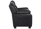 506551-S2 Finley 2-piece Upholstered Padded Arm Tufted Sofa Set Black