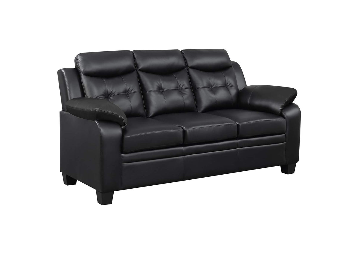 506551 Finley Upholstered Padded Arm Tufted Sofa Black