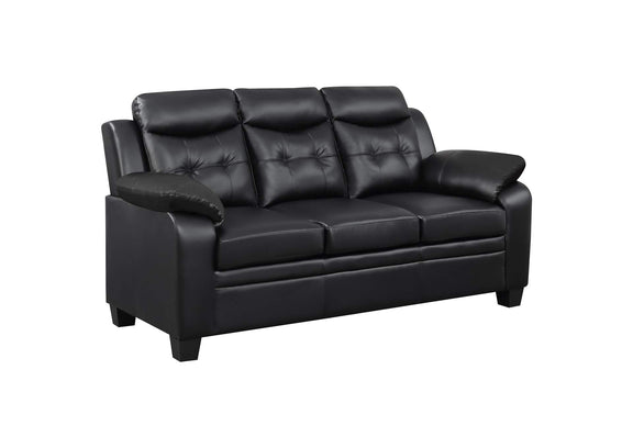506551 Finley Upholstered Padded Arm Tufted Sofa Black