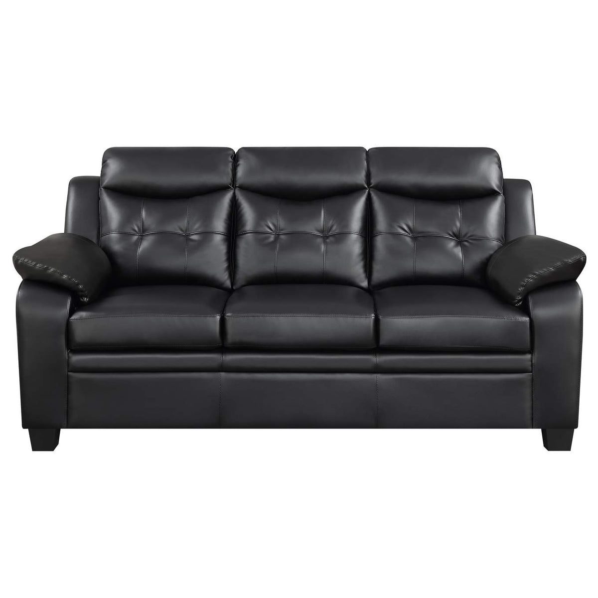 506551 Finley Upholstered Padded Arm Tufted Sofa Black