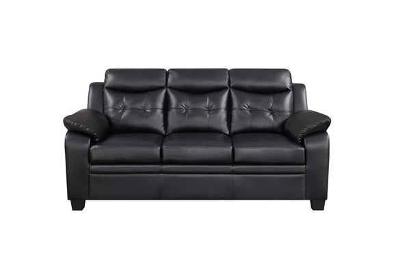 506551 Finley Upholstered Padded Arm Tufted Sofa Black