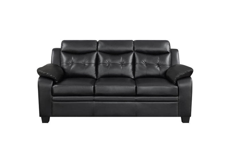 506551 Finley Upholstered Padded Arm Tufted Sofa Black