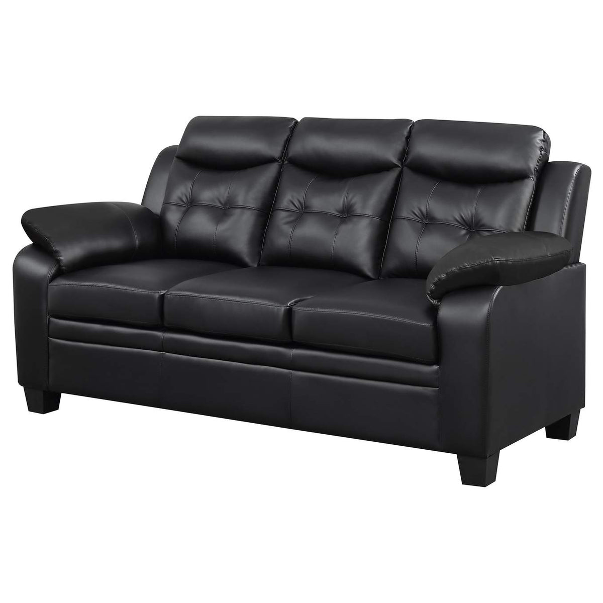506551 Finley Upholstered Padded Arm Tufted Sofa Black