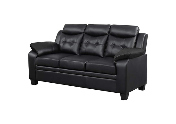 506551 Finley Upholstered Padded Arm Tufted Sofa Black