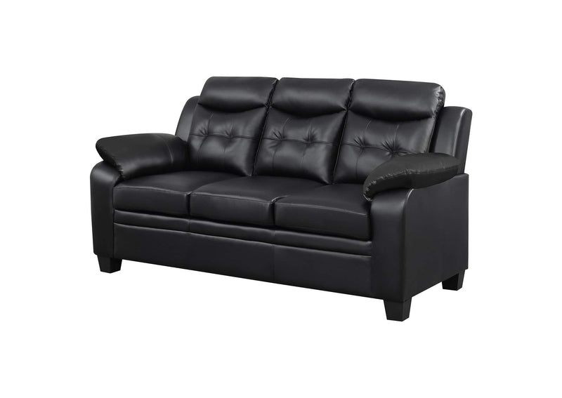 506551 Finley Upholstered Padded Arm Tufted Sofa Black