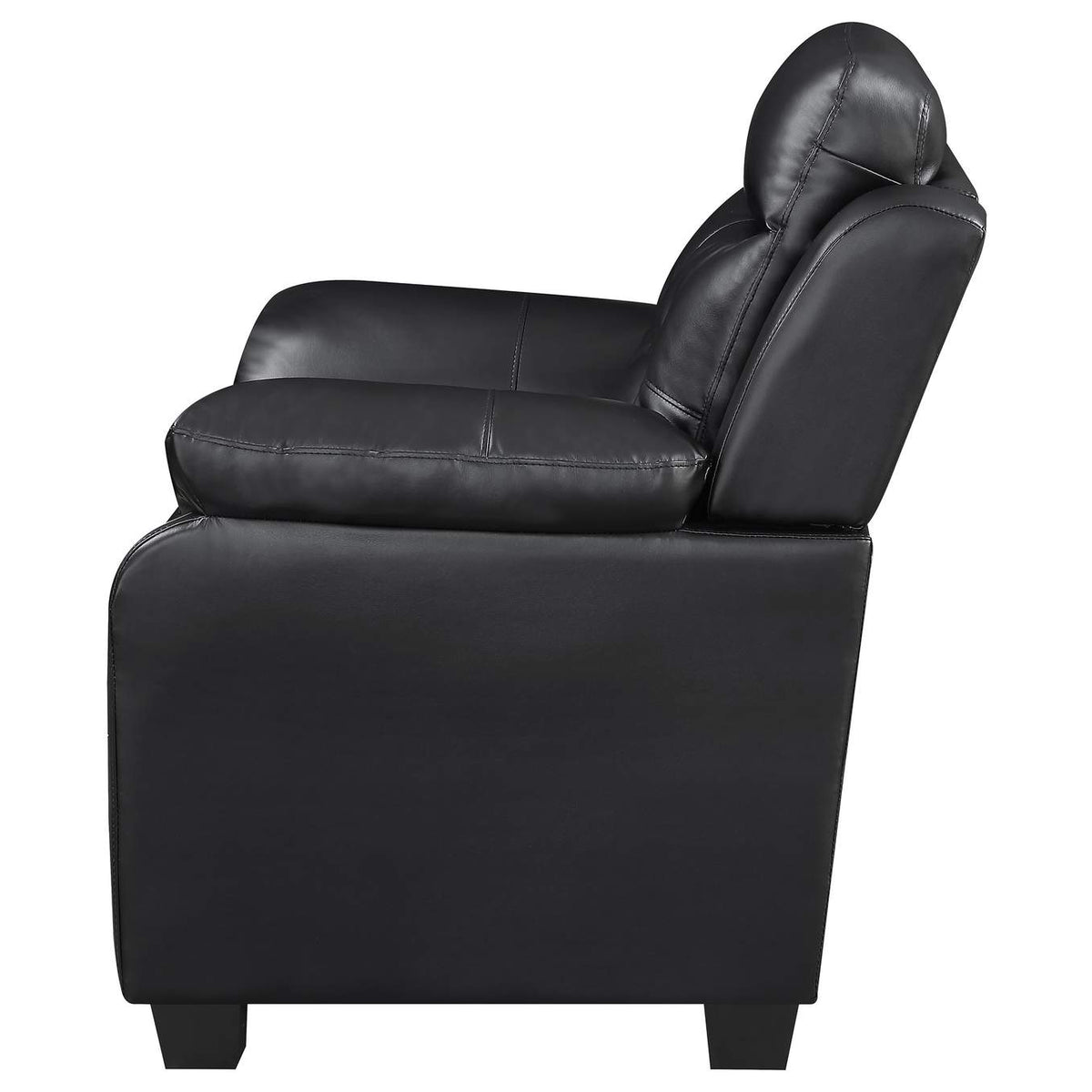 506551 Finley Upholstered Padded Arm Tufted Sofa Black