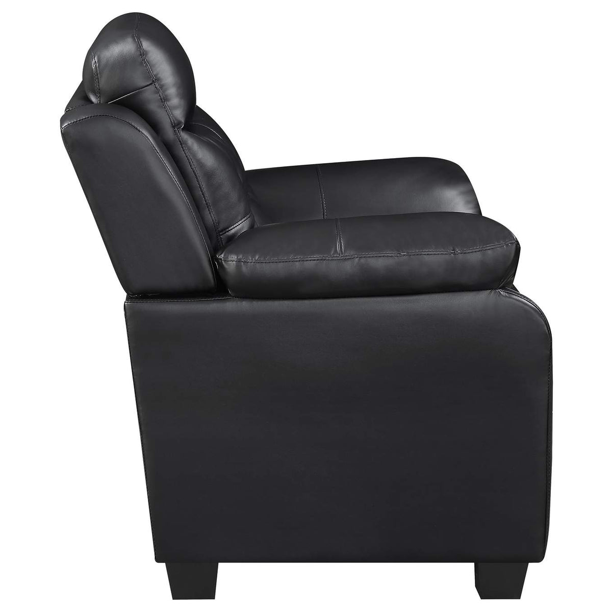 506551 Finley Upholstered Padded Arm Tufted Sofa Black
