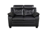 506552 Finley Upholstered Padded Arm Tufted Loveseat Black