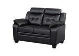 506552 Finley Upholstered Padded Arm Tufted Loveseat Black