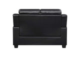 506552 Finley Upholstered Padded Arm Tufted Loveseat Black